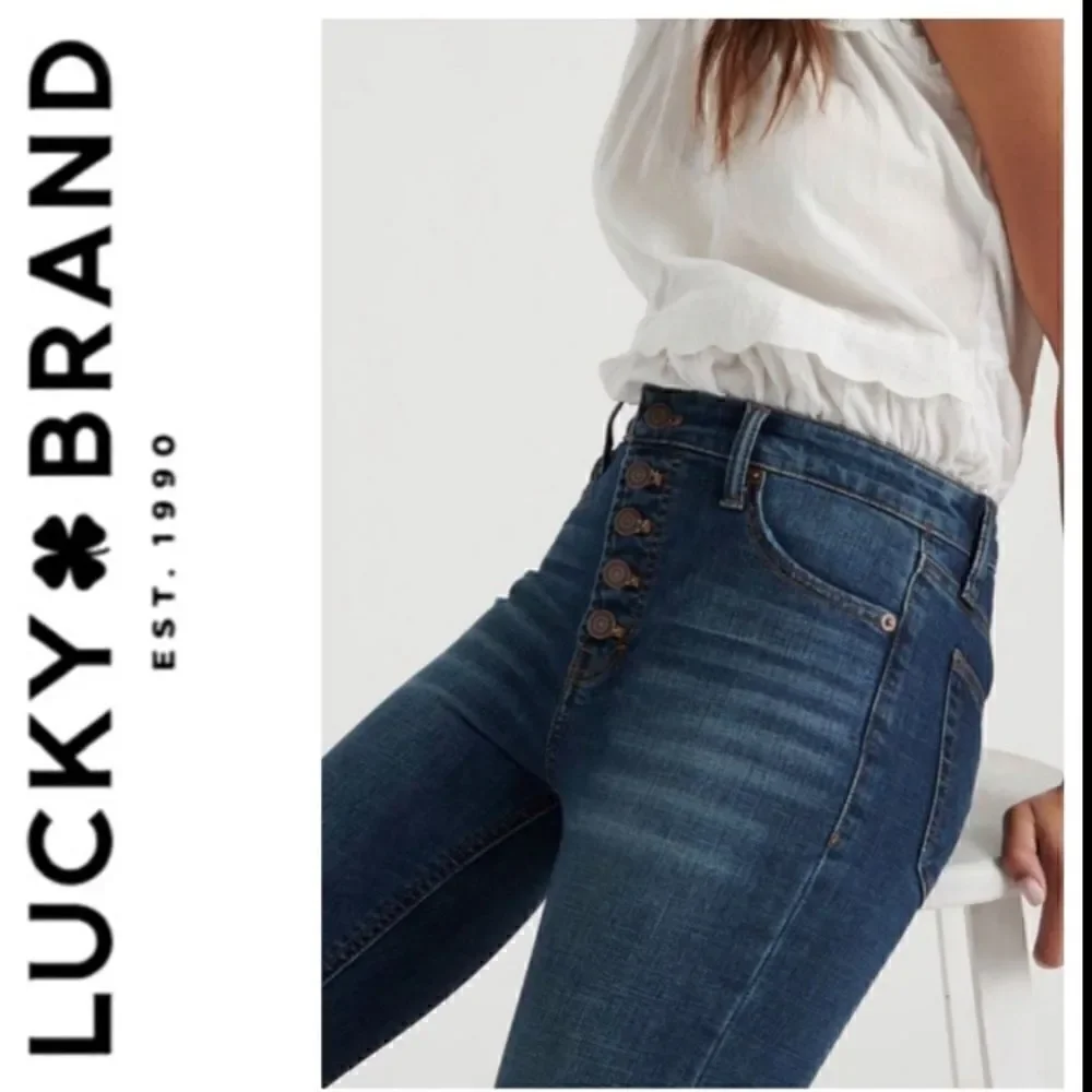 Lucky Brand High Rise Bridgette Button Up Skinny Jeans 00/24 - Picture 2 of 6